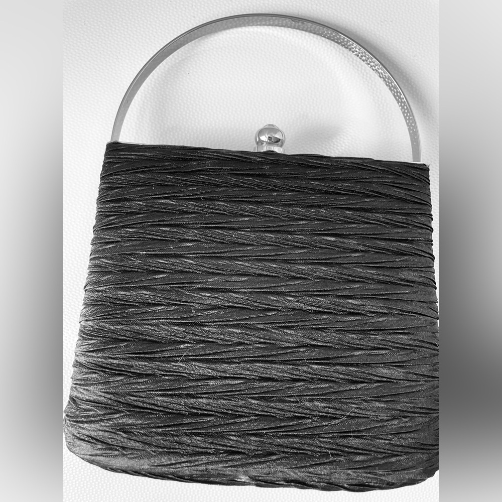 Chic Black Textured Wristlet